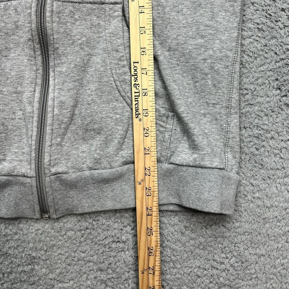 Nike Full Zip Hoodie Womens XL Gray Red Sleeves Red Swoosh Drawstring Athleisure